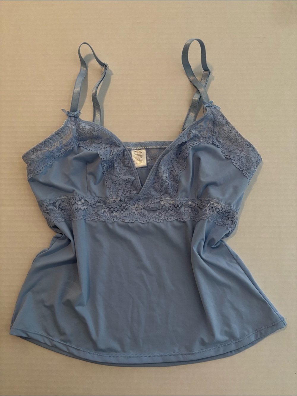 Y2K Light Blue Lace Trim Camisole
